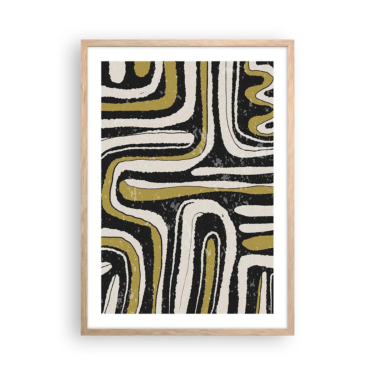 Pôster com moldura de carvalho claro - Composição: estradas e becos - 50x70 cm