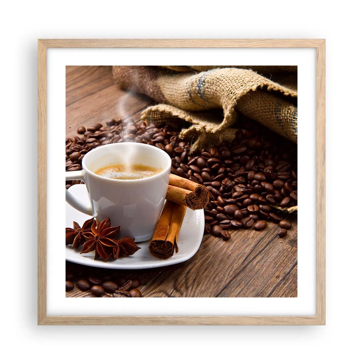 Pôster com moldura de carvalho claro - Sabor e aroma picantes - 50x50 cm