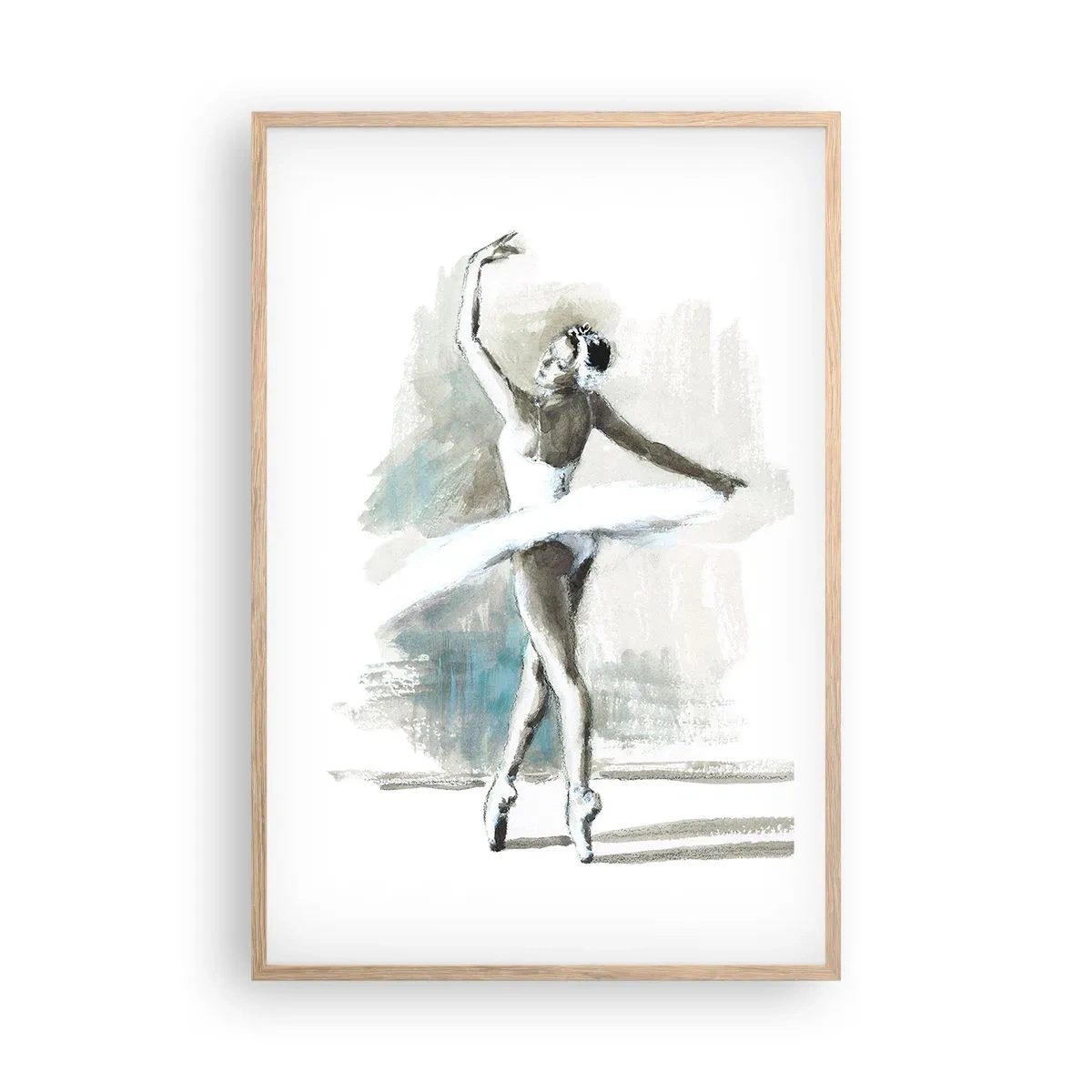 Pôster com moldura de carvalho claro - Encantada num cisne - 61x91 cm