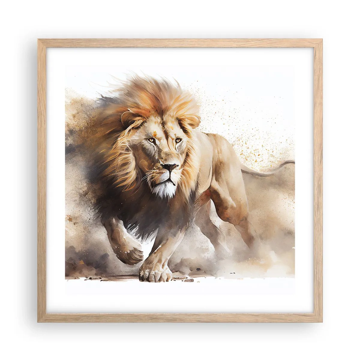 Pôster com moldura de carvalho claro - O rei se foi - 50x50 cm