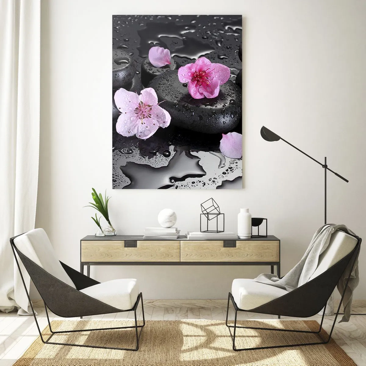 Quadro em vidro - Coração de pedra - 50x70 cm