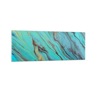 Quadro em vidro - Maré Turquesa - 140x50 cm