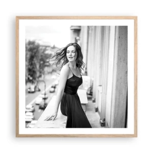 Pôster com moldura de carvalho claro - Certamente uma parisiense - 60x60 cm