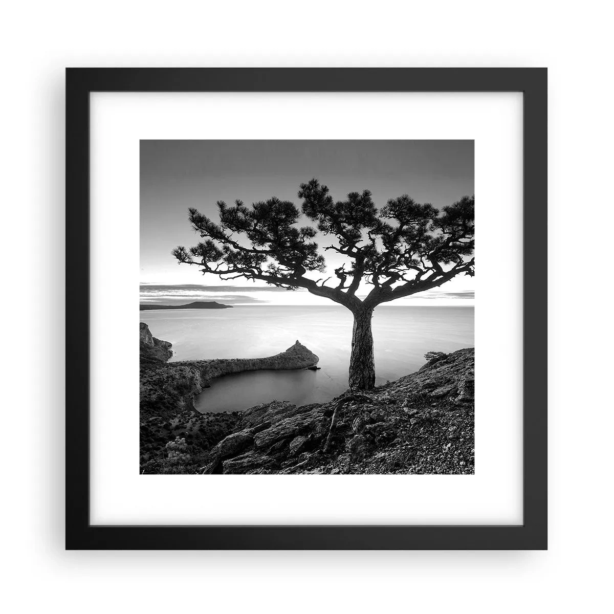 Pôster com moldura preta - Paz até ao horizonte - 30x30 cm