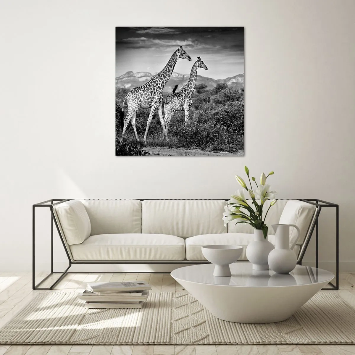Quadro em vidro - Alta Sociedade na África - 70x70 cm