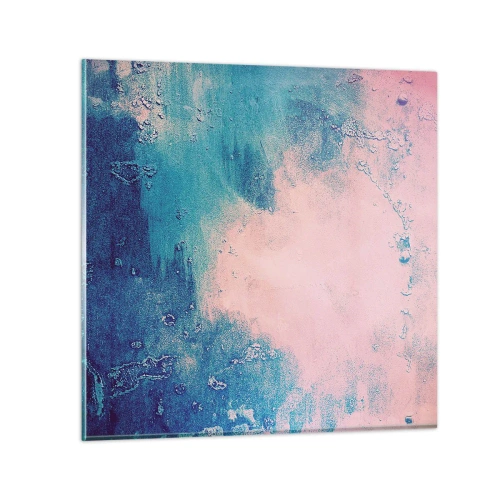 Quadro em vidro - Abraço azul - 50x50 cm