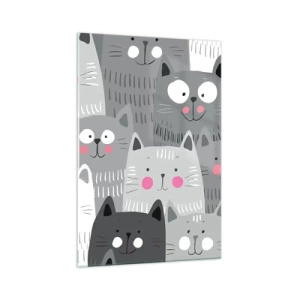 Quadro em vidro - O mundo dos gatos - 70x100 cm