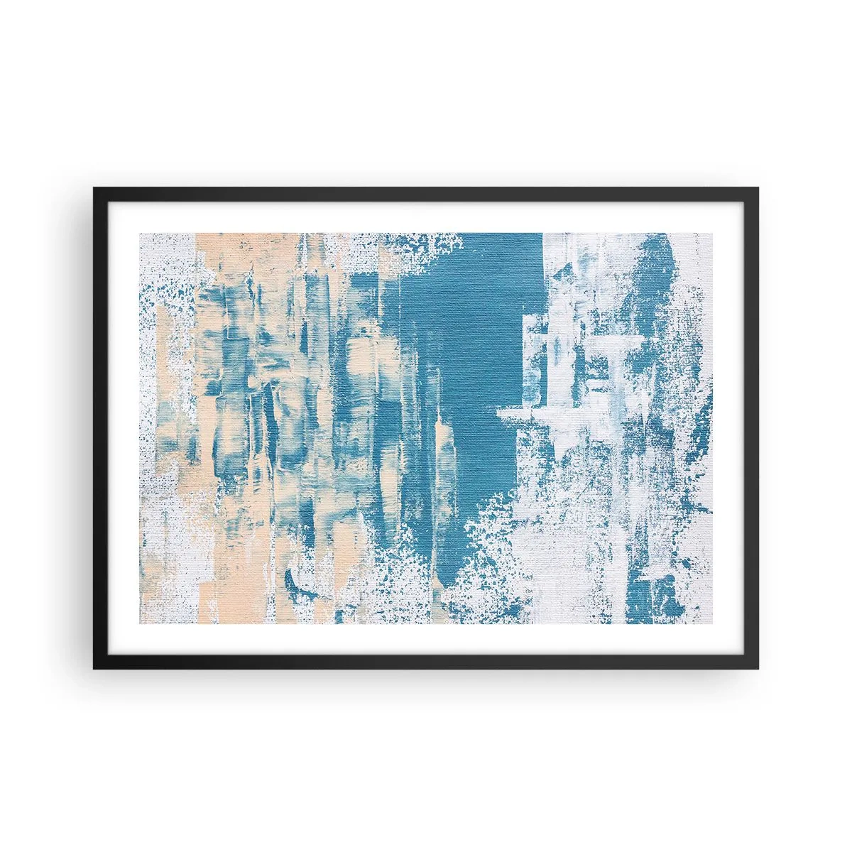 Pôster com moldura preta - Através da estalactite de gelo - 70x50 cm