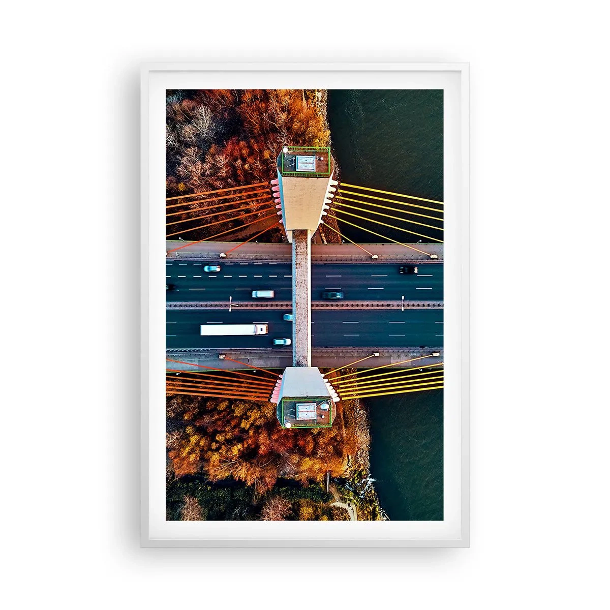 Pôster em moldura branca - Além das águas, além das florestas - 61x91 cm