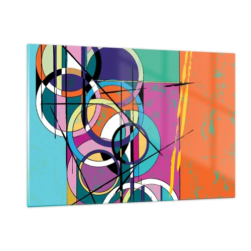 Quadro em vidro - Círculo entre círculos - 120x80 cm