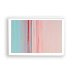 Pôster em moldura branca - Abstração ao amanhecer - 91x61 cm