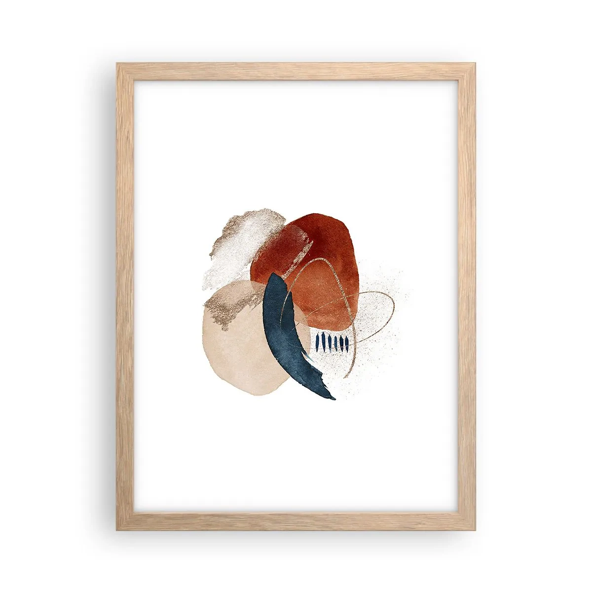 Pôster com moldura de carvalho claro - Composição oval - 30x40 cm