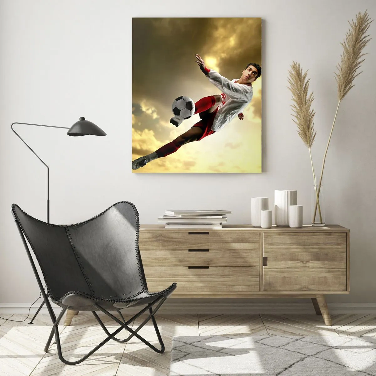 Quadro em vidro - O céu do futebol - 50x70 cm
