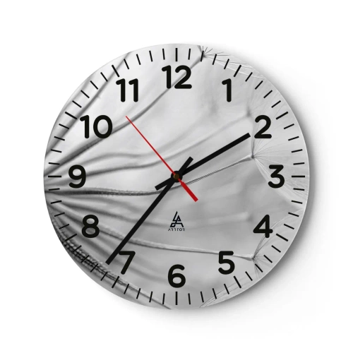 Relógio de parede - Relógio em vidro - Dentes de leão, pipas - 40x40 cm