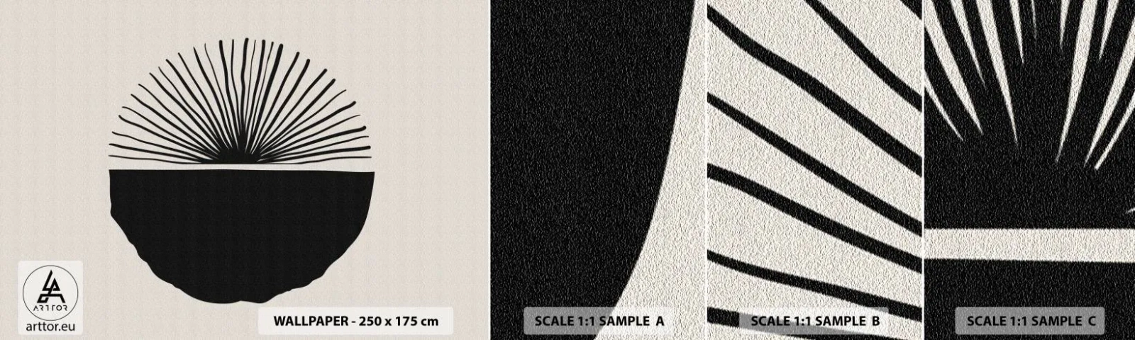 Amostra de papel de parede autocolante Deluxe Sticker - Uma gama de possibilidades - Boho, Minimalista, Esboço - 100x30 cm