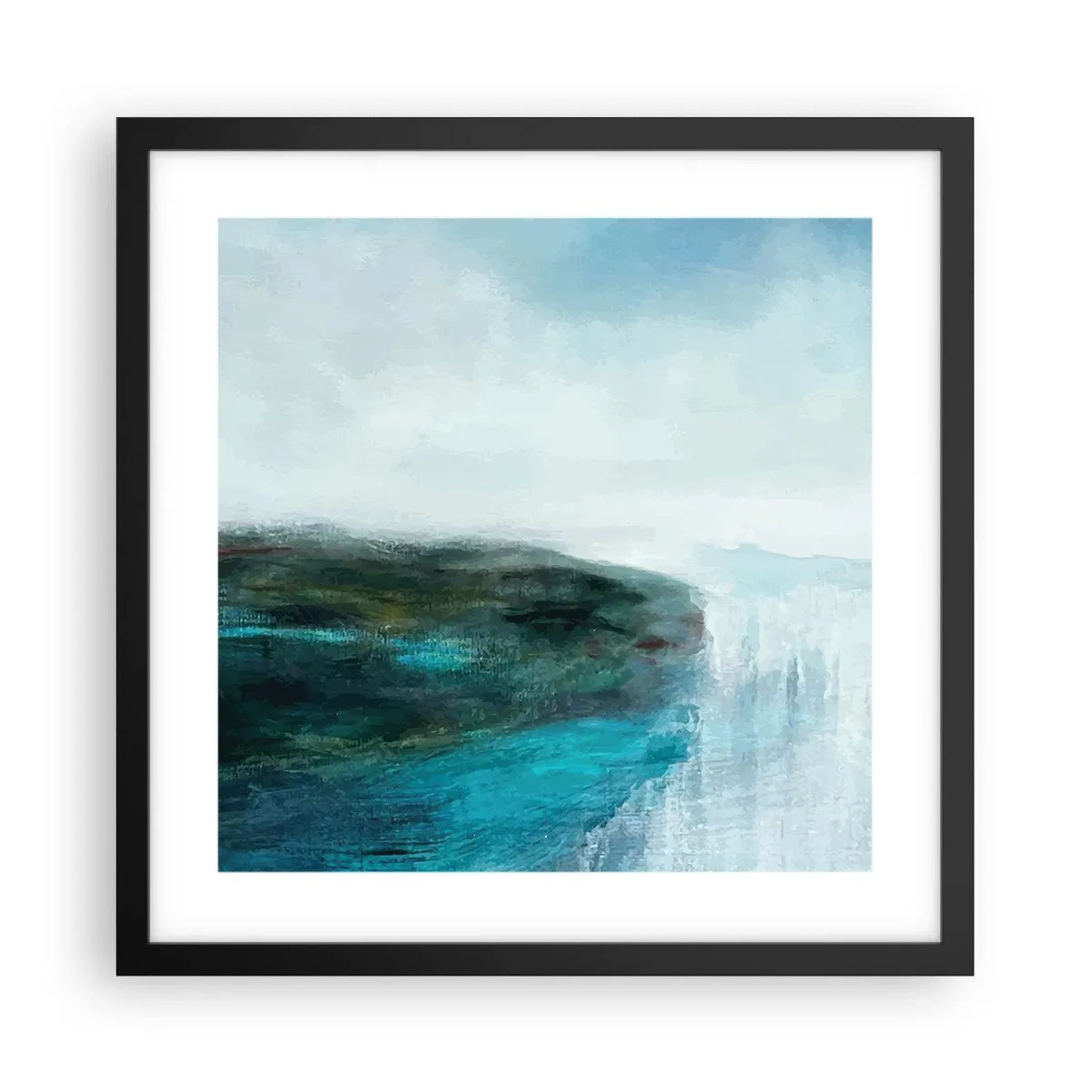 Pôster com moldura preta - Abstração náutica - 40x40 cm