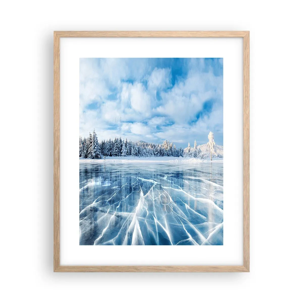 Pôster com moldura de carvalho claro - Vista deslumbrante e cristalina - 40x50 cm