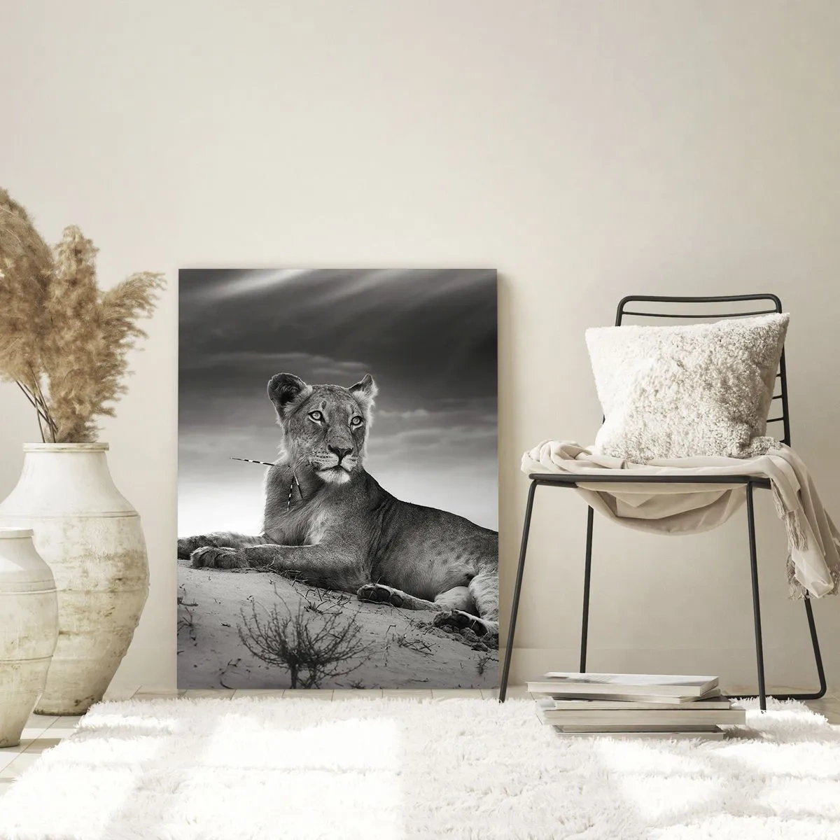 Quadro em vidro - Descanso da Rainha do Deserto - 50x70 cm