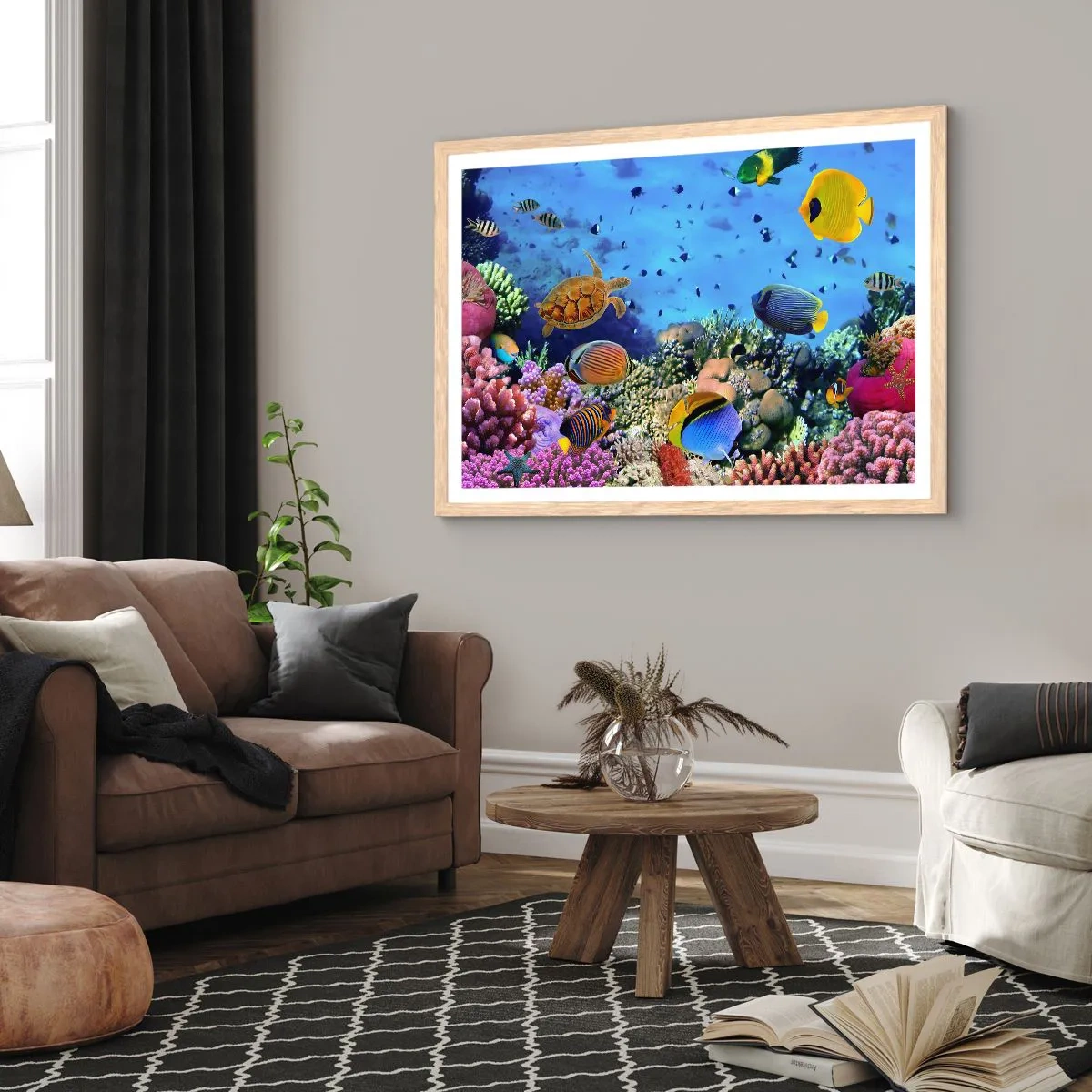 Pôster com moldura de carvalho claro - E o que sabemos sobre a vida... - 50x40 cm