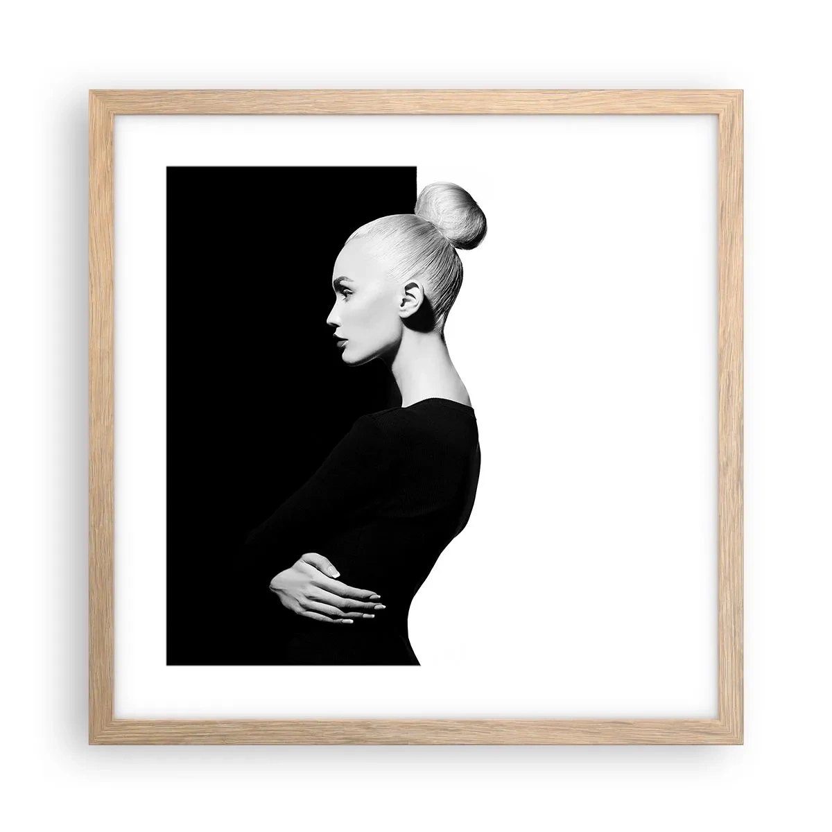 Pôster com moldura de carvalho claro - Simplesmente mulher - 40x40 cm