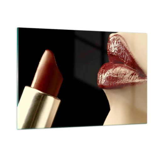 Quadro em vidro - Sensualidade e brilho do carmim - 120x80 cm