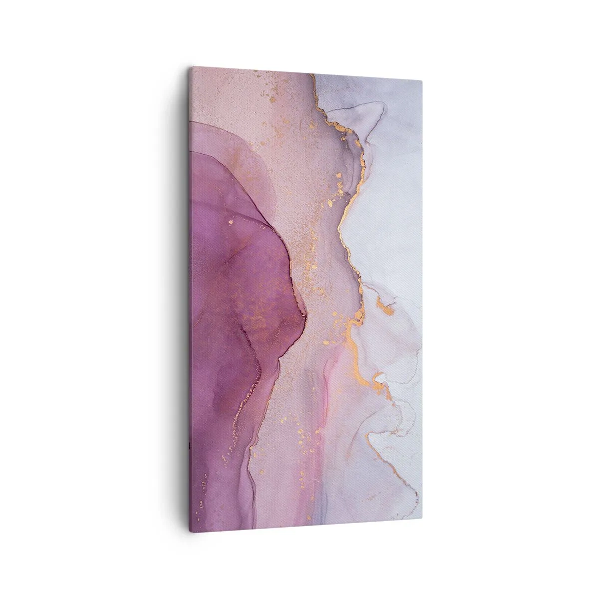 Quadro em tela - Ondas de lilás e roxo - 45x80 cm