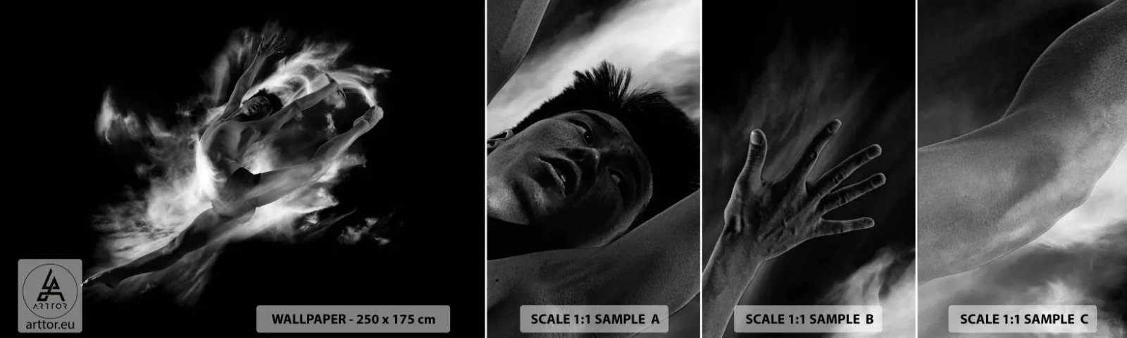 Amostra de papel de parede autocolante Deluxe Sticker - Parado no ar - Dançarino, Balé, Cultura - 100x30 cm