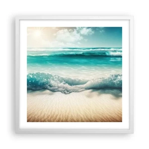 Pôster em moldura branca - A paz do oceano - 50x50 cm