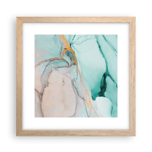 Pôster com moldura de carvalho claro - Dança das formas e cores - 30x30 cm