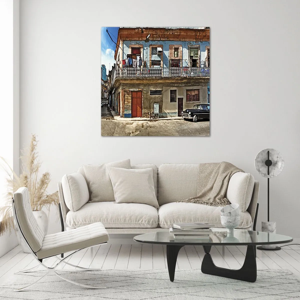 Quadro em vidro - Vibrações de Havana - 70x70 cm