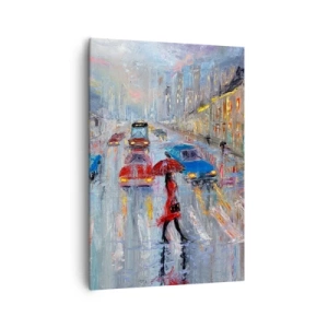 Quadro em tela - Tarde chuvosa na cidade - 70x100 cm