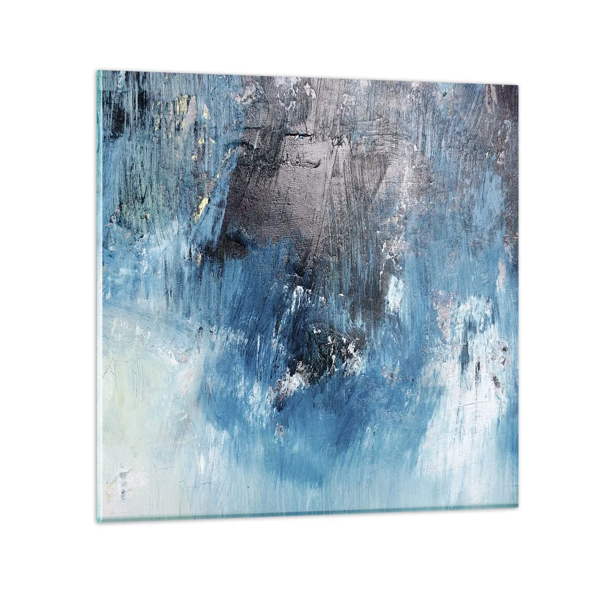 Quadro em vidro - Rapsódia em azul - 30x30 cm