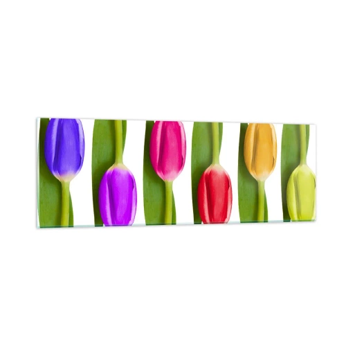 Quadro em vidro - Composição arco-íris - 90x30 cm
