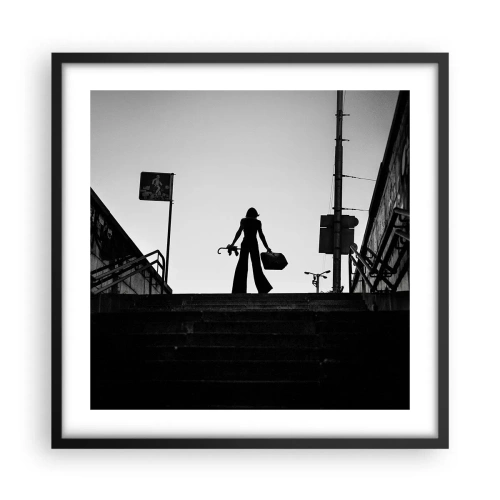 Pôster com moldura preta - Caminhadas urbanas - 50x50 cm