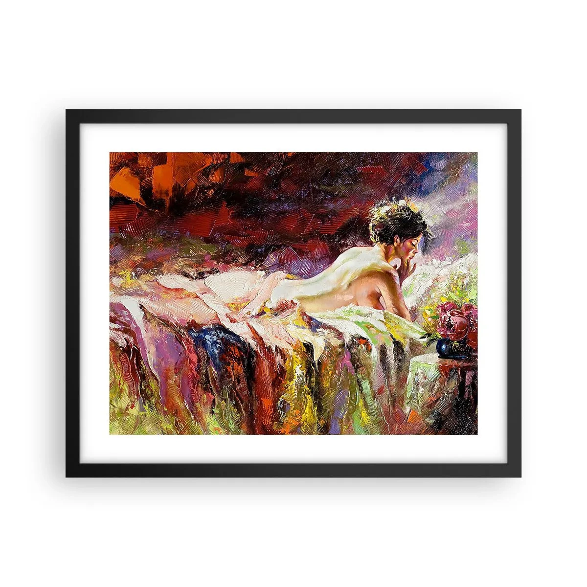 Pôster com moldura preta - Vênus pensativa - 50x40 cm