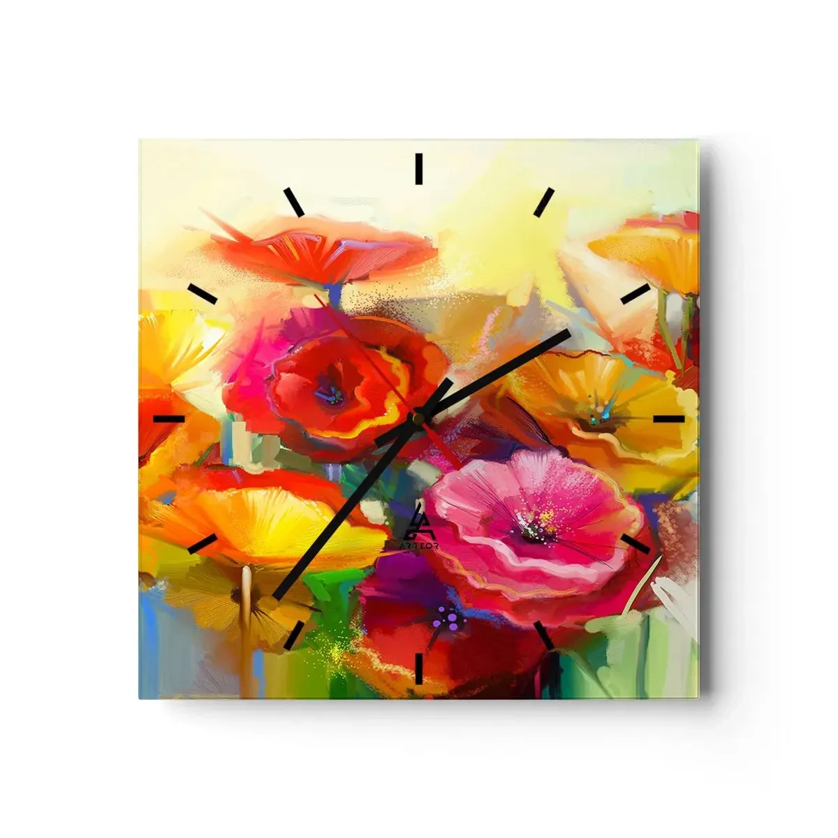 Relógio de parede - Relógio em vidro - Não só vermelho - 30x30 cm