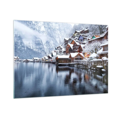 Quadro em vidro - Na decoração de inverno - 100x70 cm