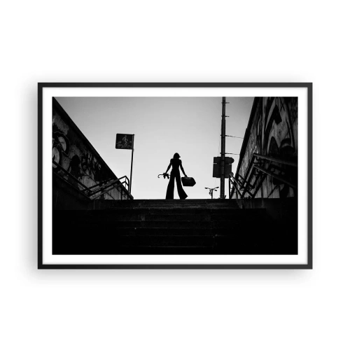 Pôster com moldura preta - Caminhadas urbanas - 91x61 cm