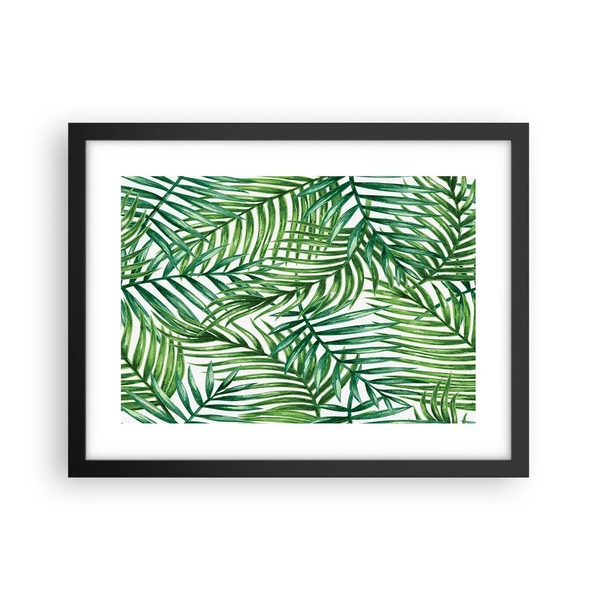 Pôster com moldura preta - Sob as folhas verdes - 40x30 cm
