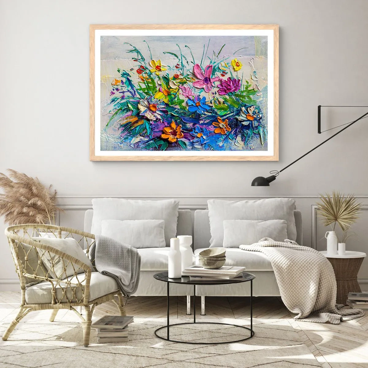 Pôster com moldura de carvalho claro - Não é de todo natureza morta - 70x50 cm