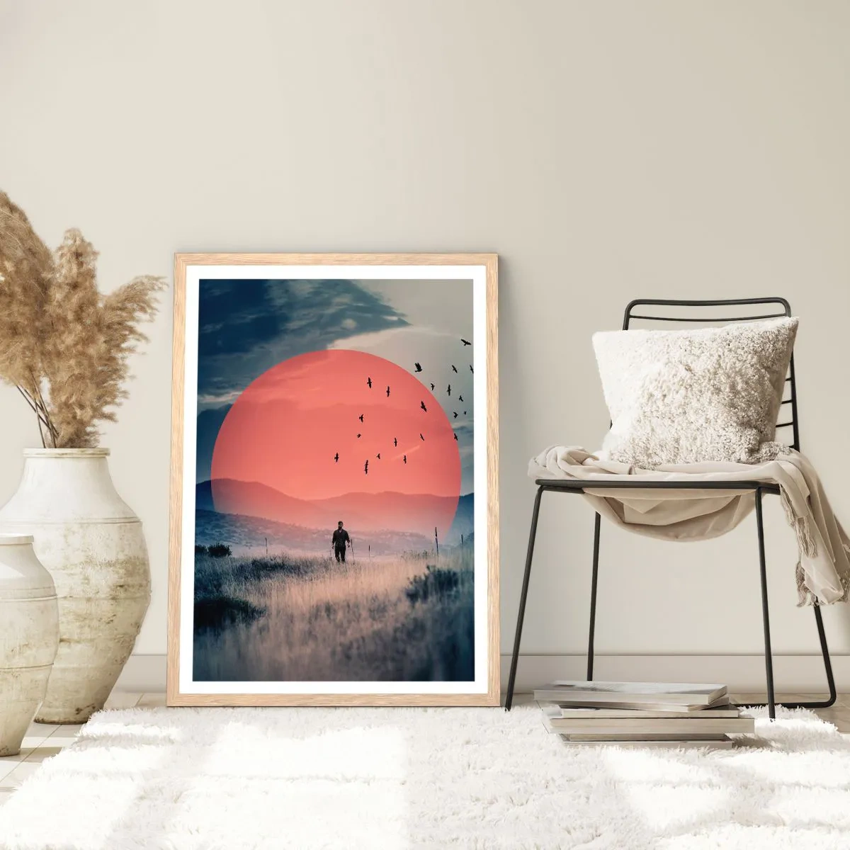 Pôster com moldura de carvalho claro - Em casa - 70x100 cm