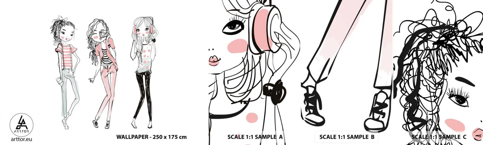 Amostra de papel de parede autocolante Deluxe Sticker - Vai ser divertido - Juventude, Garota, Adolescente - 100x30 cm