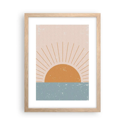 Pôster com moldura de carvalho claro - Um milagre diário - 30x40 cm