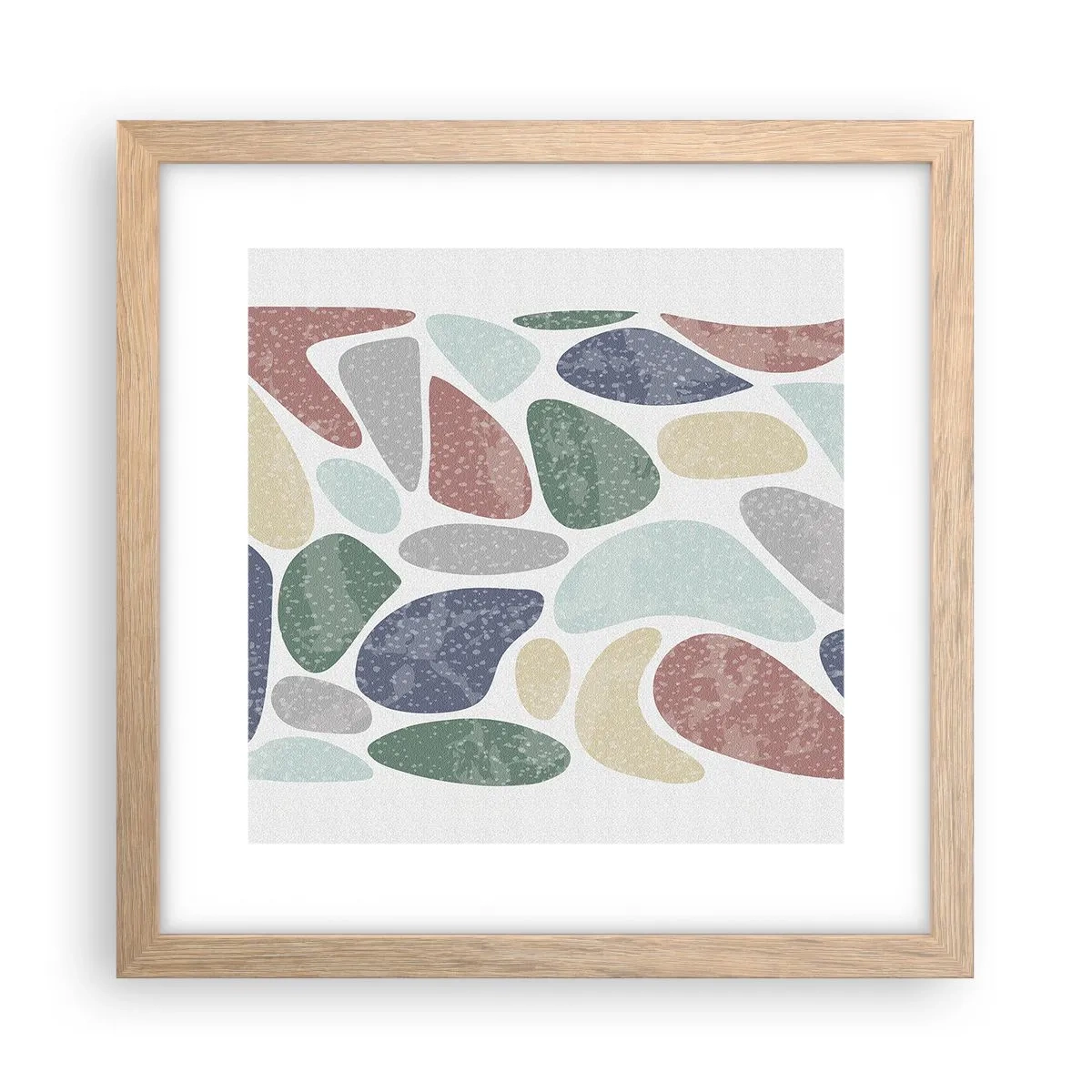 Pôster com moldura de carvalho claro - Um mosaico de cores em pó - 30x30 cm
