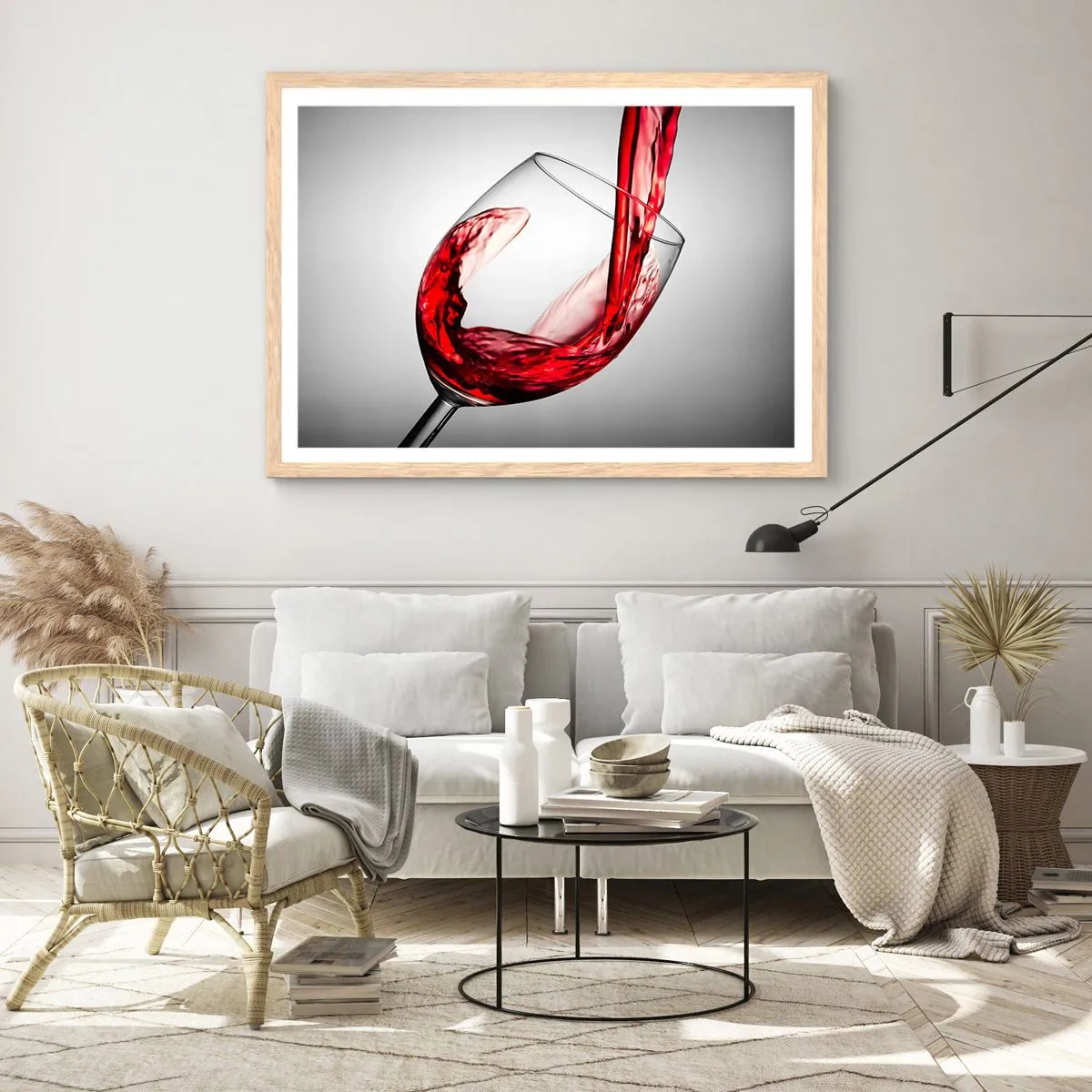 Pôster com moldura de carvalho claro - Cor - movimento - som - 40x30 cm