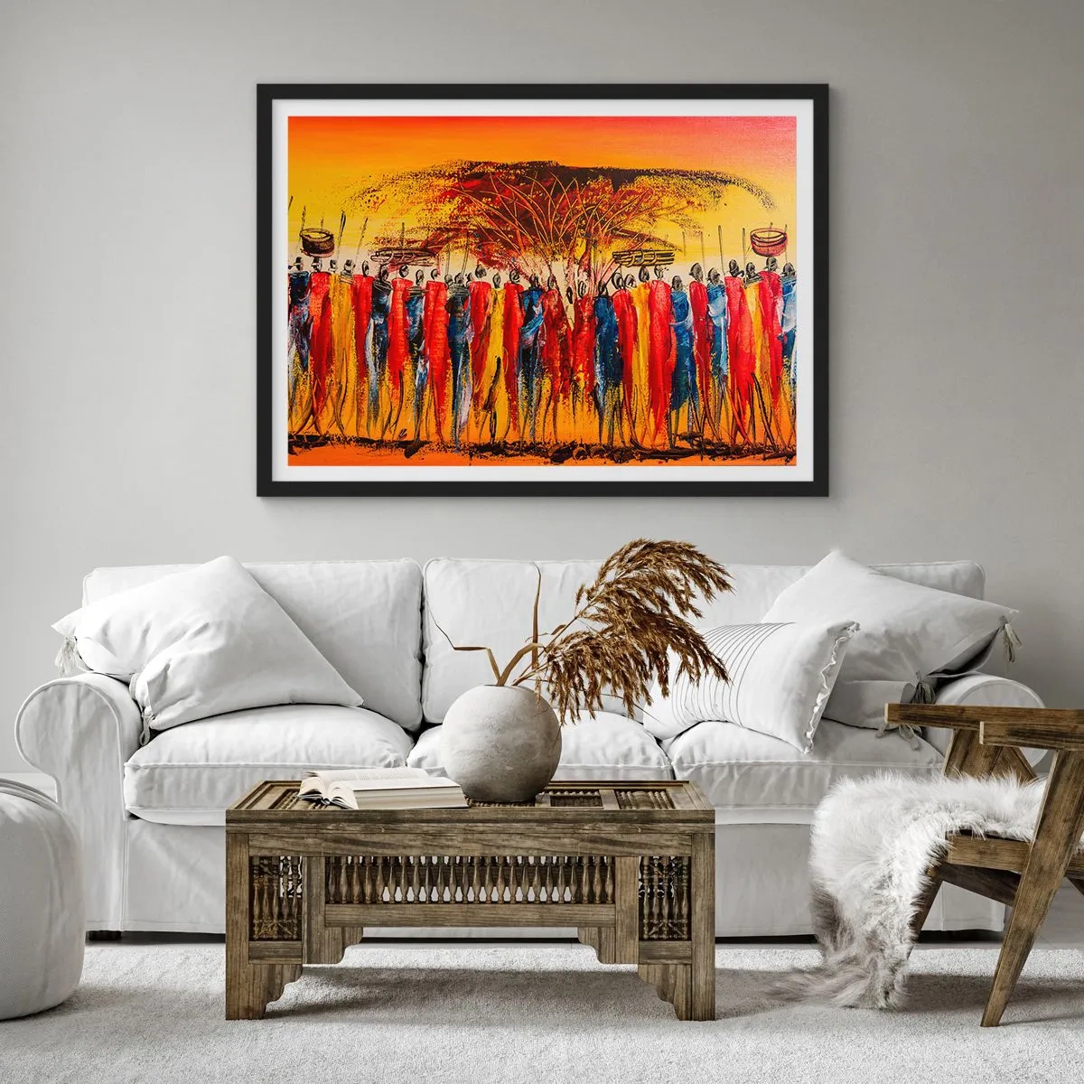 Pôster com moldura preta - Lá, lá, lá vão eles - 100x70 cm