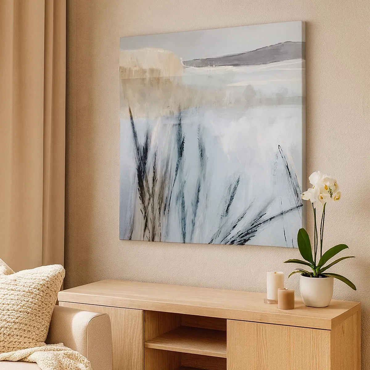 Quadro em tela - Campos de inverno - 30x30 cm