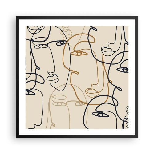Pôster com moldura preta - Retrato multiplicado - 60x60 cm