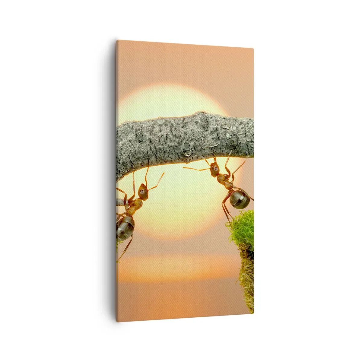 Quadro em tela - Trabalho alegre e colaborativo - 55x100 cm