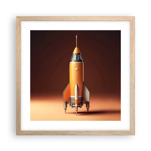 Pôster com moldura de carvalho claro - Tudo começa com um sonho - 40x40 cm